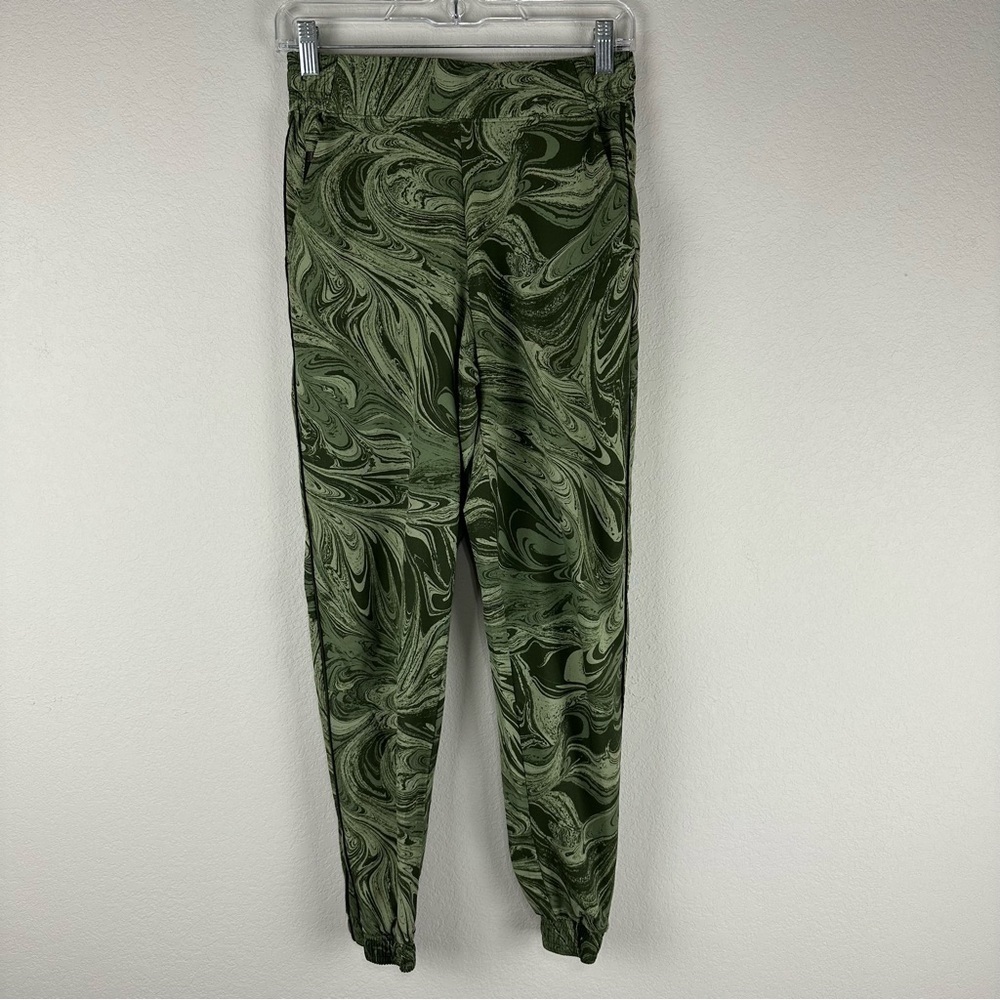 Athleta Green Marbled Athletic Athleisure Brooklyn Joggers Jogger Pants Size 2